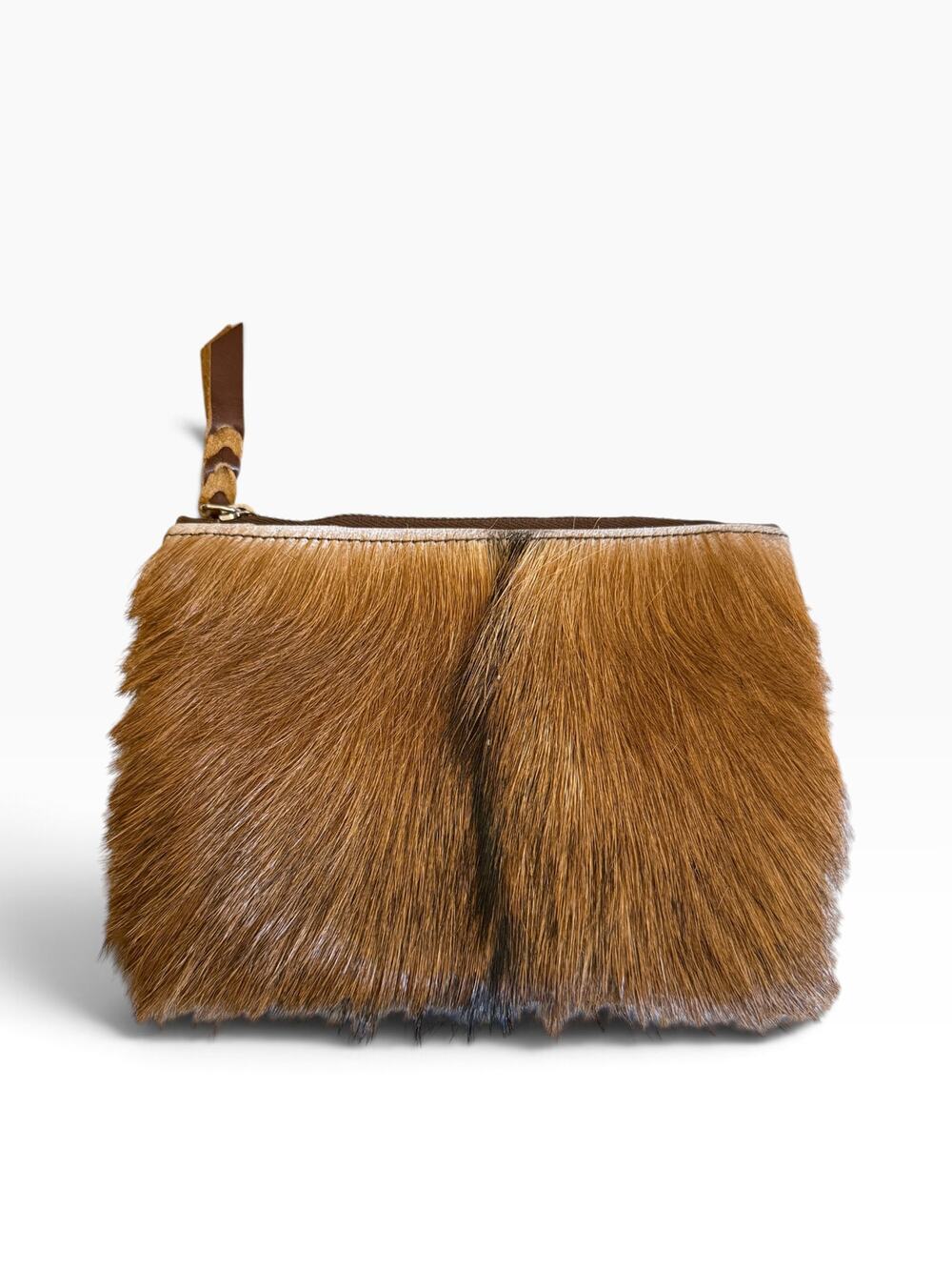 Genuine Springbok Hair on Hide Leather Clutch Pouch Bag South Africa Boho